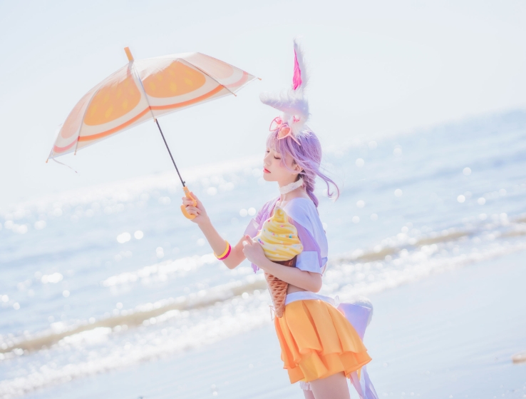 %title插图%num桜桃喵的《公孙离》Cosplay——海边的精灵兔，甜美又飒爽！
