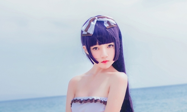 %title插图%num夏日物语：桜桃喵的五更琉璃泳装Cosplay