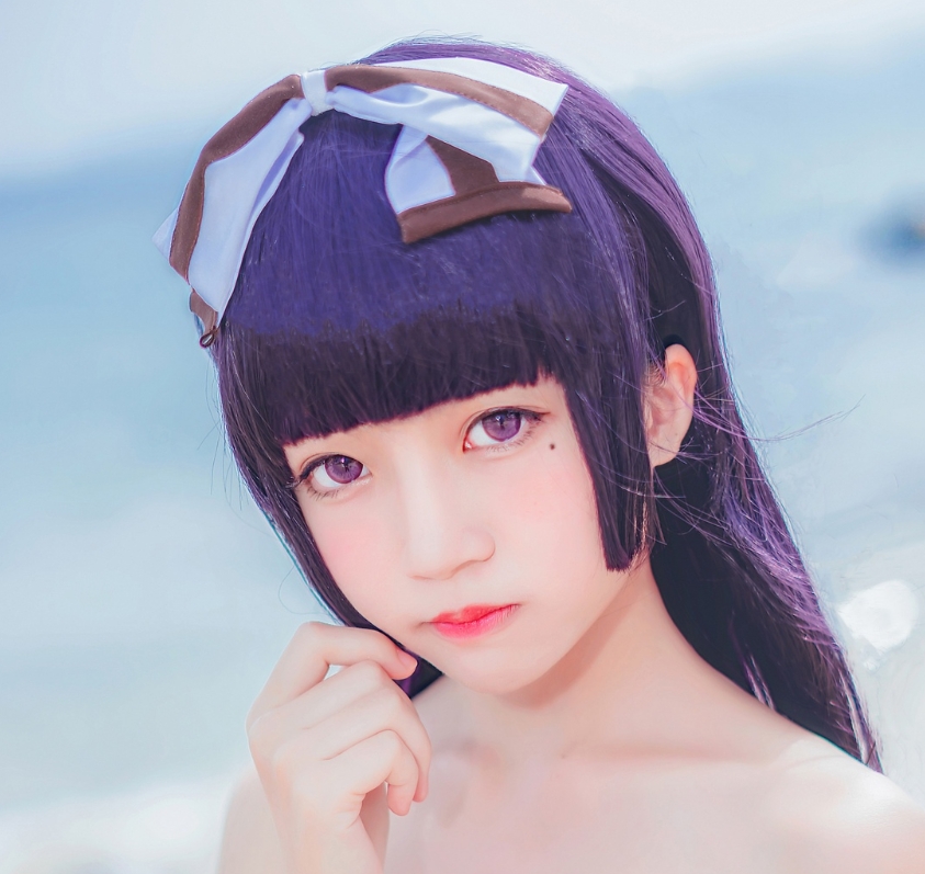 %title插图%num夏日物语：桜桃喵的五更琉璃泳装Cosplay